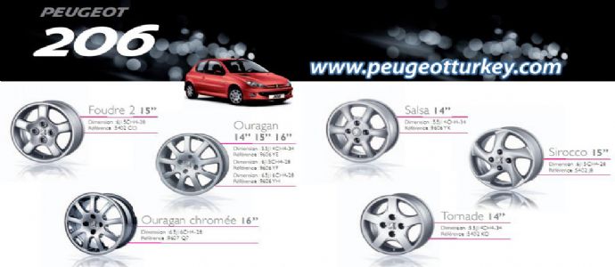 Peugeot 206 wheel and tire selection guide