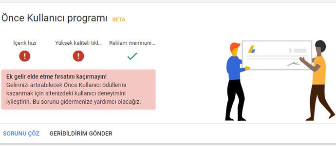 Google Adsense - Önce Kullanıcı Programı